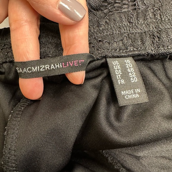 Isaac Mizrahi Live! Black Lace Wide-Leg Pants Size 16 - Picture 7 of 9